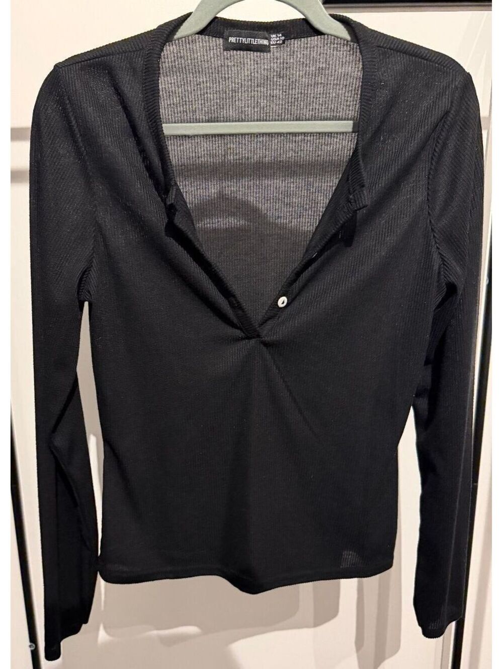 Black Sheer Long Sleeve Top